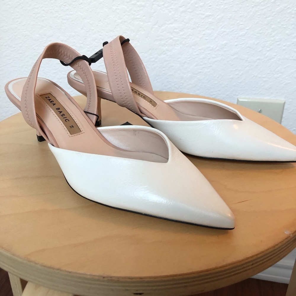 Sling back kitten heels